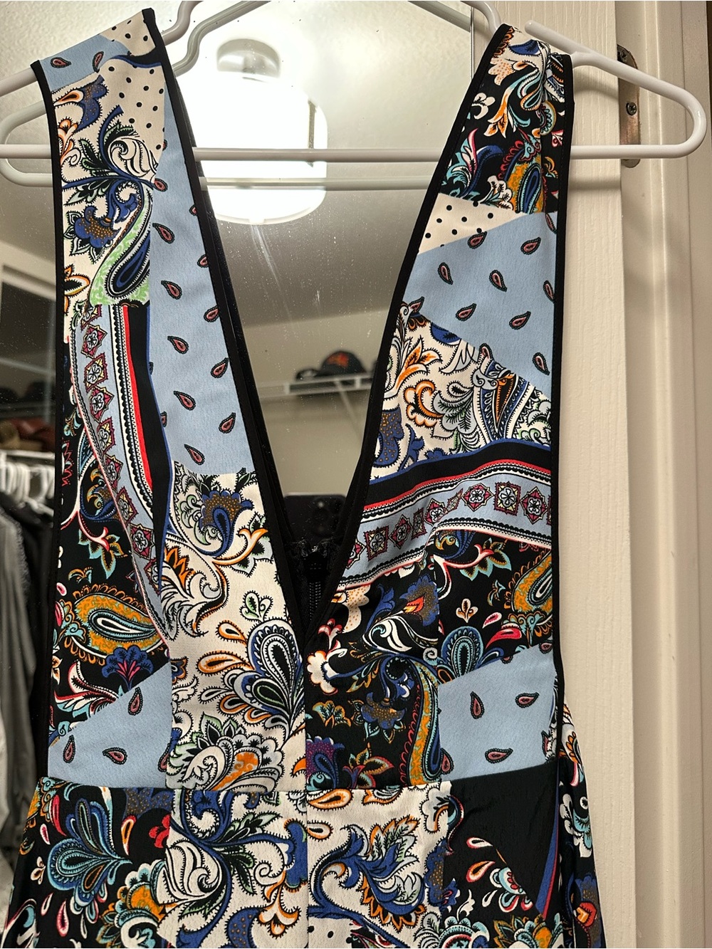 Brand new w/ tag higher end Topshop Paisley Patchwork V-Neck Dress